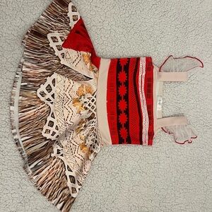 Moana dress Red and Beige Patterned Dress